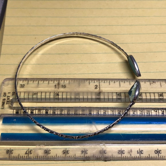 🦋Larimar and blue topaz silver bangle -adjustable - Picture 14 of 14
